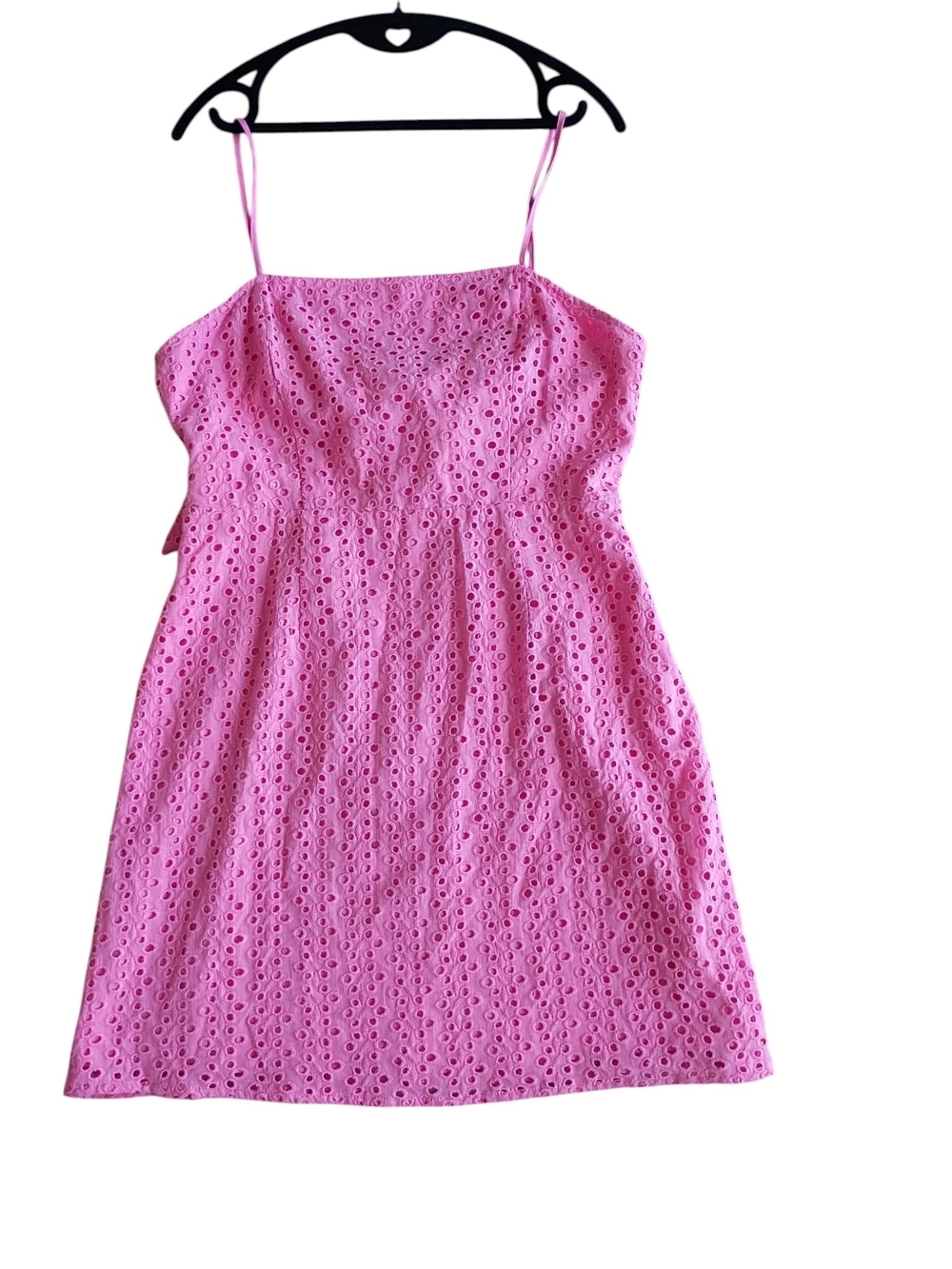 RSQ Pink Eyelet Spaghetti Strap Mini Dress SZ L NWT